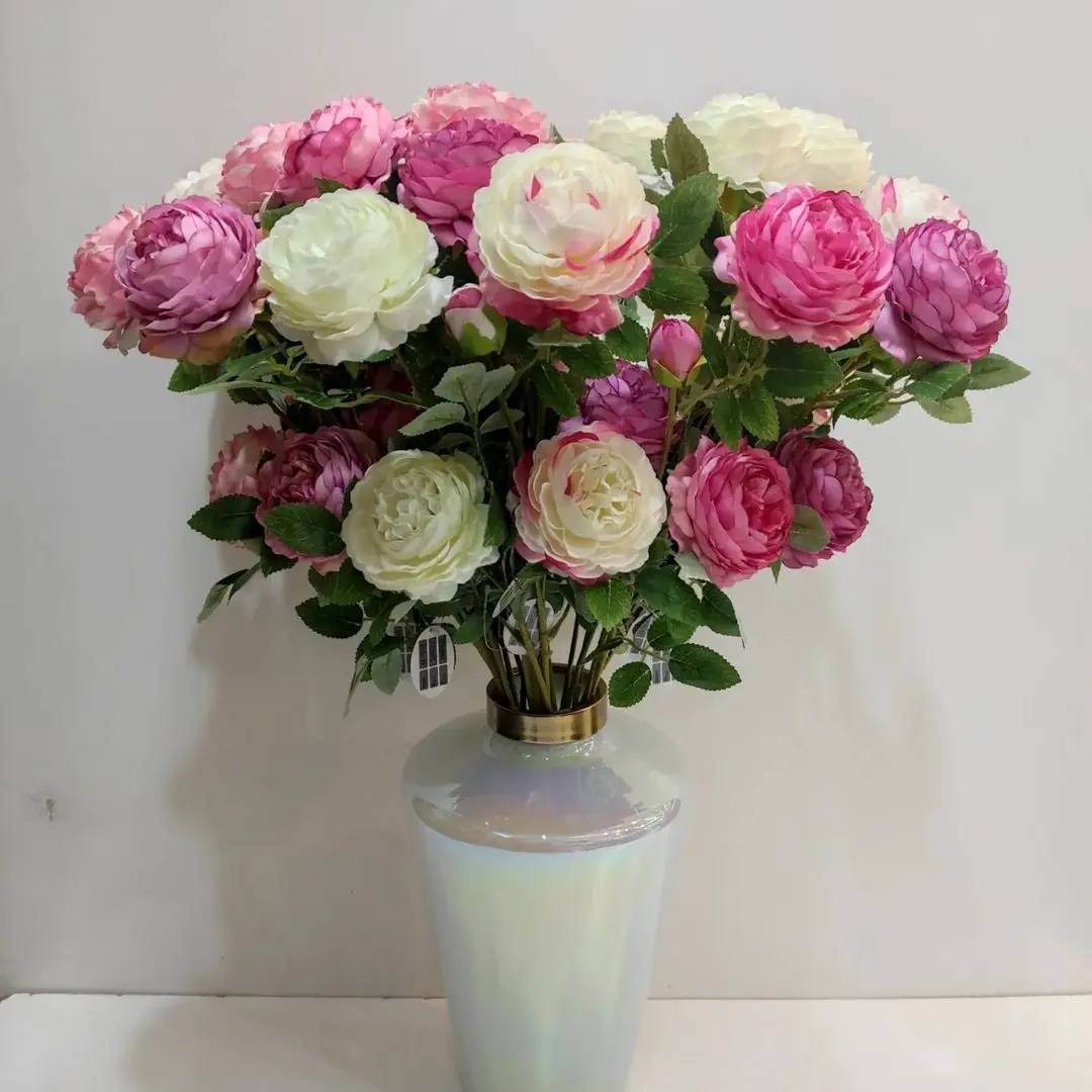 شاخه پیونی مصنوعی 3 گل وارداتی